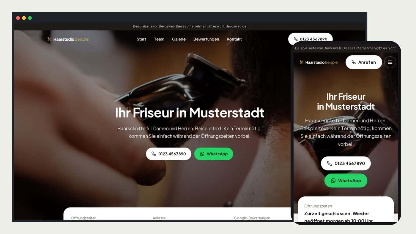 Haarstudio Beispiel